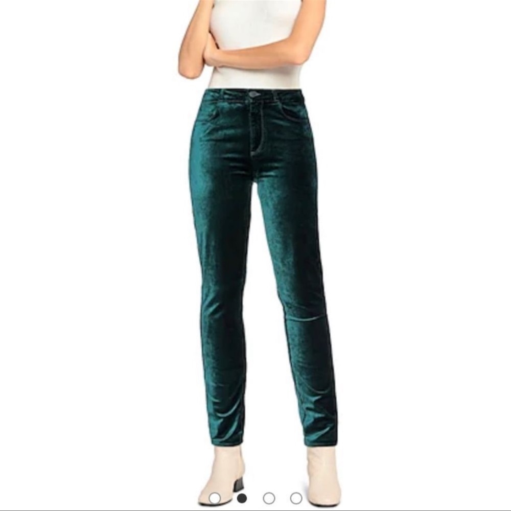 Paige green velvet pants sz 26